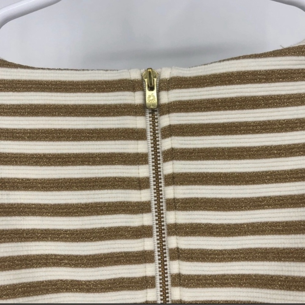 Lilly Pulitzer Tan and White Striped Mini Dress - Picture 8 of 14